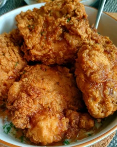 Delicious country-style fried chicken served with sides
